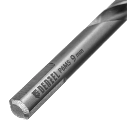 Сверло спиральное по металлу Denzel, 9 x 125 мм, Р6М5, Golden Tip, 718241 купить в Перми
