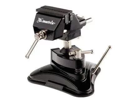Тиски настольные,резиновая вакуумная присоска,шарнирный механизм,ширина рабочих губок 70 мм  MATRIX 18506 купить в Перми