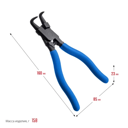 ЗУБР 170 мм, изогнутые губки, внутренний съемник стопорных колец, Профессионал (22821-2) купить в Перми