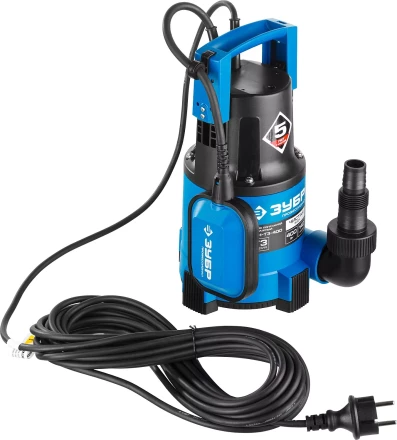 Насос ЗУБР &quot;ПРОФЕССИОНАЛ&quot; Т3 погружной дренажный для чистой воды (d пропускаемых частиц до 5мм), 400Вт, пропускная способность 140л/мин, напор 8,0м НПЧ-Т3-400 купить в Перми