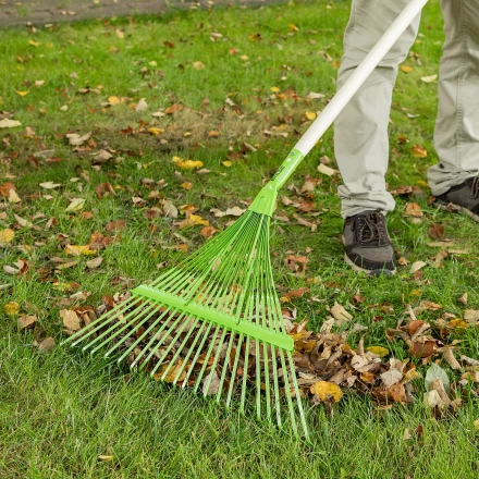 Грабли веерные стальные Palisad, 565 мм, 22 плоских зуба, эмалированные, усиленные, без черенка, 617015 купить в Перми