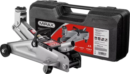 Домкрат гидравлический подкатной, 2т, 130-315мм, в кейсе, MIRAX 43252-2-K 43252-2-K купить в Перми