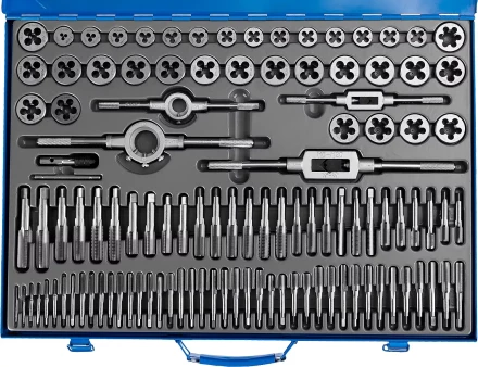 Набор метчиков и плашек ЗУБР &quot;ПРОФЕССИОНАЛ&quot;, сталь Р6М5, 110 предметов 28110-H110 купить в Перми