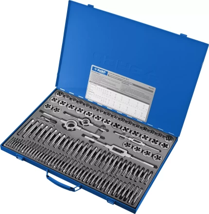 Набор метчиков и плашек ЗУБР &quot;ПРОФЕССИОНАЛ&quot;, сталь Р6М5, 110 предметов 28110-H110 купить в Перми