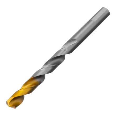 Сверло спиральное по металлу Denzel, 10 x 133 мм, Р6М5, Golden Tip, 718242 купить в Перми