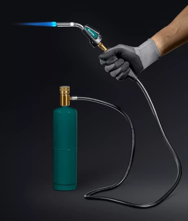 Blue Fire KS-8000  горелка для МАПП / MAPP газа,  с пъезоподжигом, на баллон c резьбовым соединением US 1, 2000°C 55512 купить в Перми