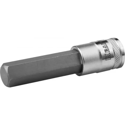 Торцовая бита-головка KRAFTOOL &quot;INDUSTRIE QUALITAT&quot;, удлиненная, материал S2, HEX, сатинированная, 1/2&quot;, H17 27909-17_z01 купить в Перми