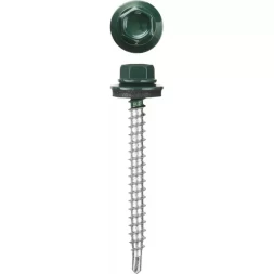 Саморезы СКМ кровельные, RAL 6005 зеленый насыщенный, 25 x 5.5 мм, 1 800 шт, для металлических конструкций, STAYER 30300-55-025-6005