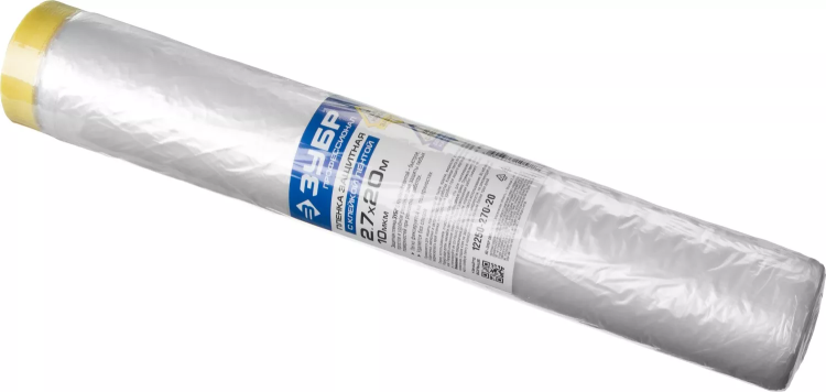 Пленка ЗУБР "ПРОФЕССИОНАЛ" защитная с клейкой лентой, HDPE, 10мкм, 2,7х20м 12250-270-20 купить в Перми
