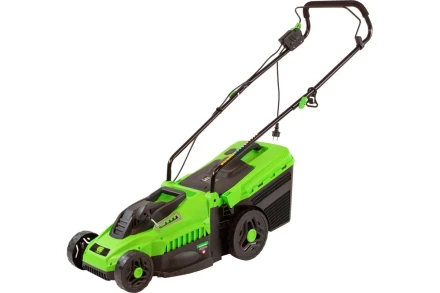Газонокосилка электрическая L1500, 1500 Вт, ширина 33 см, 5 уровней, пластиковый травосборник 35 л Сибртех 96677 купить в Перми
