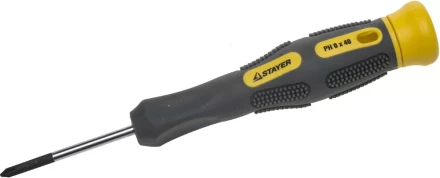 Отвертка STAYER &quot;PROFESSIONAL&quot; &quot;MAX-GRIP&quot; для точн работ, Cr-V, двухкомп рукоятка, магнит наконечник, PH №0x40мм 25826-0-040 G купить в Перми