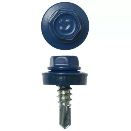 Саморезы ЗУБР &quot;ПРОФЕССИОНАЛ&quot; окраш., RAL 5005 синий насыщен., для крепл. кров. матер. к металл. констр., 5.5x19мм, 2500шт 4-300310-55-019-5005 купить в Перми