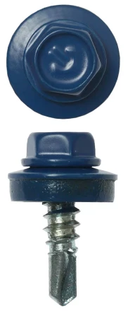 Саморезы ЗУБР &quot;ПРОФЕССИОНАЛ&quot; окраш., RAL 5005 синий насыщен., для крепл. кров. матер. к металл. констр., 5.5x19мм, 2500шт 4-300310-55-019-5005 купить в Перми