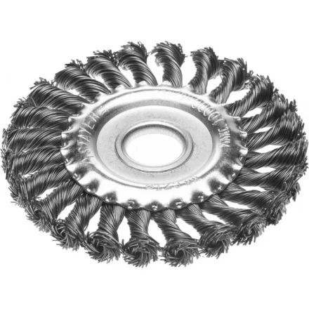 STAYER "PROFESSIONAL". Щетка дисковая для УШМ, жгутированная стальная проволока 0,5мм, 125ммх22мм 35120-125 купить в Перми