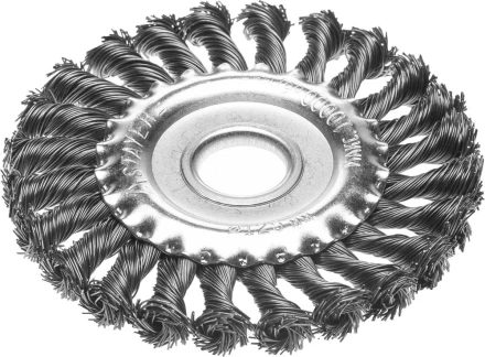 STAYER "PROFESSIONAL". Щетка дисковая для УШМ, жгутированная стальная проволока 0,5мм, 125ммх22мм 35120-125 купить в Перми