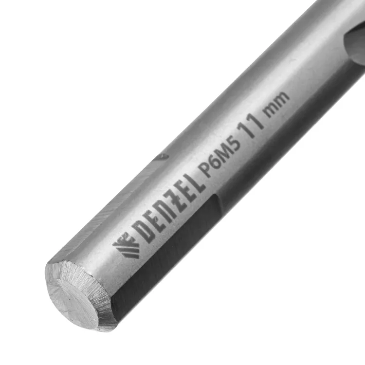 Сверло спиральное по металлу Denzel, 11 x 142 мм, Р6М5, Golden Tip, 718243 купить в Перми