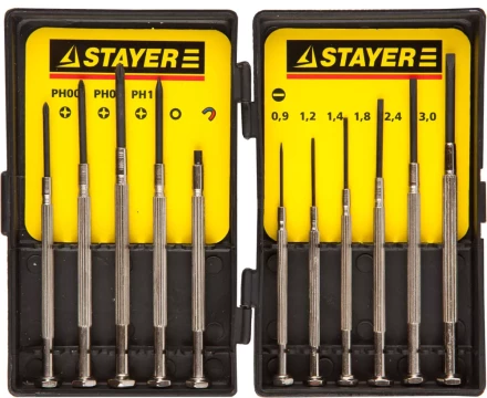 STAYER &quot;MASTER&quot;. Набор: Отвертки часовые для особо точных работ, с цельнометаллическими рукоятками 2560-H11_z01 купить в Перми
