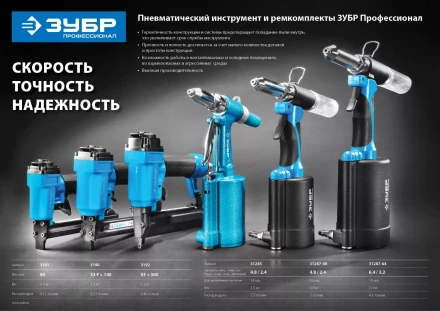 Степлер (скобозабиватель) пневматический для скоб тип 53F (10-22 мм) и тип 140 (10-14 мм) 3190 серия ПРОФЕССИОНАЛ купить в Перми