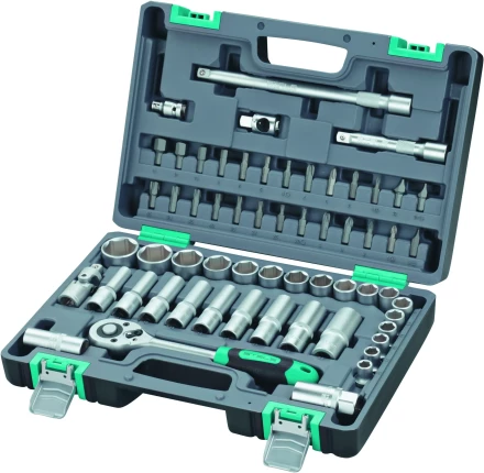 Набор инструментов 1/2  CrV пластиковый кейс 60  предметов STELS 14103 купить в Перми