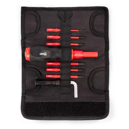 Диэлектрическая динамометрическая отвертка VDE КВТ НИО-3306 со сменными битами SLIM, 6 шт. (90952) купить в Перми