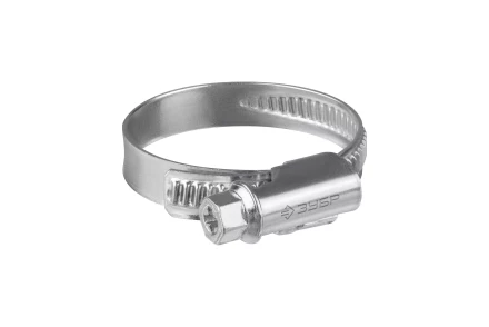 ЗУБР Х-9Н, 10 - 18 мм, накатная лента 9 мм, цинк, 50 шт, червячный хомут (37807-18) купить в Перми