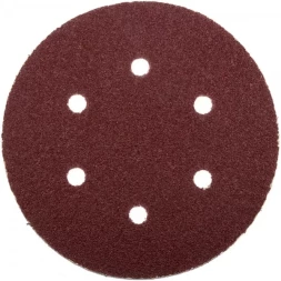 Круг шлифовальный ЗУБР "МАСТЕР" универсальный, из абразивной бумаги на велкро основе, 6 отверстий, Р60, 150мм, 5шт 35566-150-060