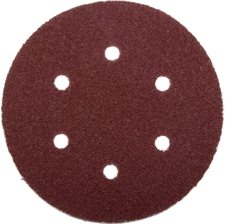 Круг шлифовальный ЗУБР &quot;МАСТЕР&quot; универсальный, из абразивной бумаги на велкро основе, 6 отверстий, Р60, 150мм, 5шт 35566-150-060 купить в Перми