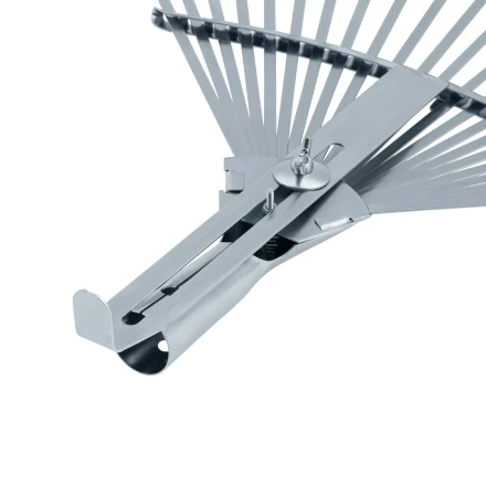 Грабли веерные стальные Palisad, 300 - 480 мм, 22 плоских зуба, оцинкованные,раздвижные, без черенка, 617675 купить в Перми