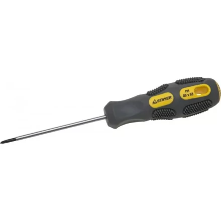 Отвертка STAYER &quot;PROFESSIONAL&quot; &quot;MAX-GRIP&quot; слесарная, Cr-V, намагниченная, PH №00х63мм 2582-00-063 G купить в Перми
