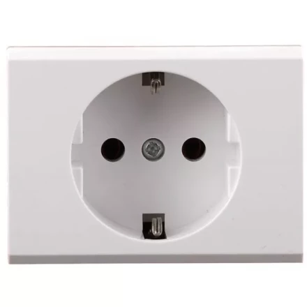 Розетка СВЕТОЗАР &quot;ЭФФЕКТ&quot; с заземлением, одинарная, без вставки и рамки, цвет белый, 16А/~250В SV-54400-W купить в Перми
