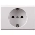 Розетка СВЕТОЗАР &quot;ЭФФЕКТ&quot; с заземлением, одинарная, без вставки и рамки, цвет белый, 16А/~250В SV-54400-W купить в Перми