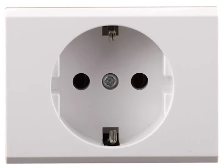 Розетка СВЕТОЗАР &quot;ЭФФЕКТ&quot; с заземлением, одинарная, без вставки и рамки, цвет белый, 16А/~250В SV-54400-W купить в Перми