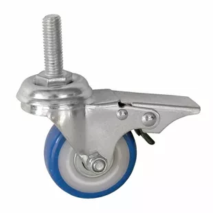 Колесо аппаратное поворотное SCtvb 25 50 мм с болтом и тормозом (синяя резина) 1027145 купить в Перми