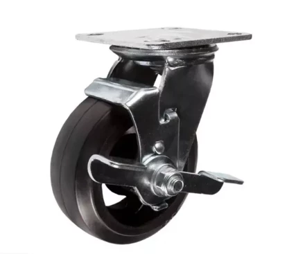 Колесо большегрузное поворотное SCdb 63 150 мм обрезиненное с тормозом РФ 1030004 купить в Перми