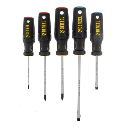 Набор отверток 5 шт Denzel, PH+SL, S2, 3к рукоятка, 122157 купить в Перми