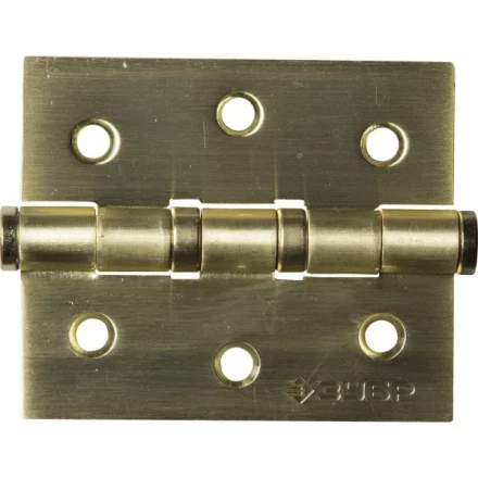 Петля универсальная ЗУБР &quot;ЭКСПЕРТ&quot;, 2 подшипника, цвет мат. латунь (SB), с крепежом, 75х63х2,5мм, 2 шт 37601-075-3 купить в Перми