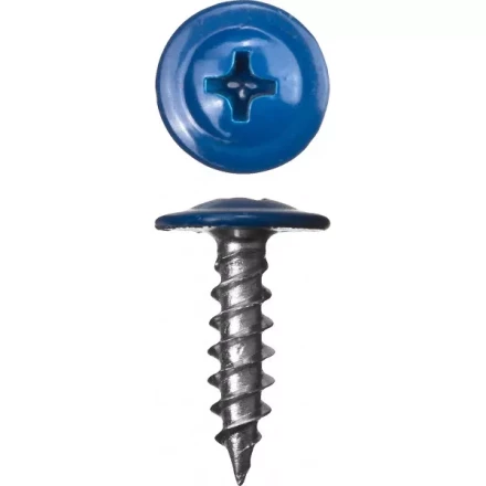 Саморезы ЗУБР с прессшайбой по листовому металлу до 0,9 мм, окрашенные в RAL-5005, PH2, 4,2х19 мм, 450шт 300191-42-019-5005 купить в Перми