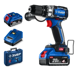 Бесщеточная дрель-шуруповерт Зубр, 2 АКБ LMS (4 Ач), в кейсе DB-70-42 серия «ПРОФЕССИОНАЛ»