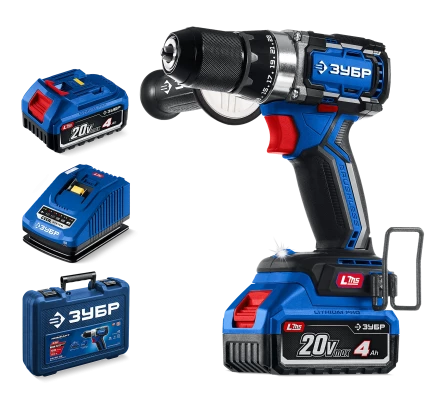 Бесщеточная дрель-шуруповерт Зубр, 2 АКБ LMS (4 Ач), в кейсе DB-70-42 серия «ПРОФЕССИОНАЛ» купить в Перми