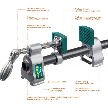 Струбцина KRAFTOOL PC-34-xx трубная 32301-1 купить в Перми