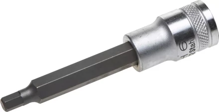 Торцовая бита-головка KRAFTOOL &quot;INDUSTRIE QUALITAT&quot;, удлиненная, материал S2, HEX, сатинированная, 1/2&quot;, H6 27909-06_z01 купить в Перми