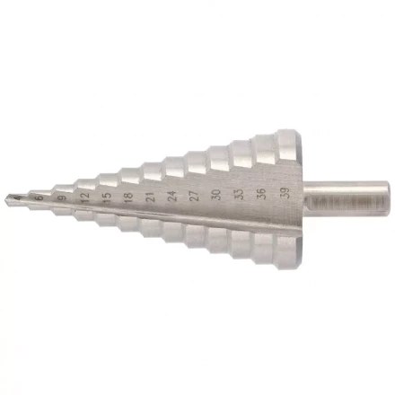 Сверло ступенчатое 4-6-9-12-15-18-21-24-27-30-33-36-39 мм Р6М5 трехгранный хвостовик Барс 72363 купить в Перми