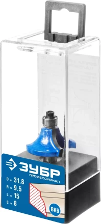 ЗУБР 31.8 x 15 мм, радиус 9.5 мм, фреза кромочная калевочная №1, Профессионал (28700-31.8) купить в Перми