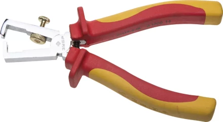 Пассатижи ЗУБР &quot;ПРОФИЭЛЕКТРИК&quot;, диэлектр, для зачистки проводов, двухкомп рукоятка, до~1000В, d до 5мм, S поперечн сеч кабеля до 10мм2, 180мм 22145-9-16 купить в Перми