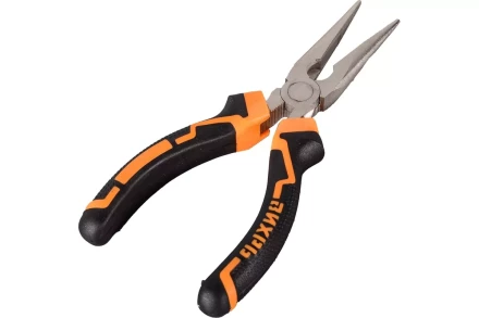 Длинногубцы прямые Вихрь, 160 мм, никелированные, двухкомпонентные рукоятки 73/6/3/10 купить в Перми