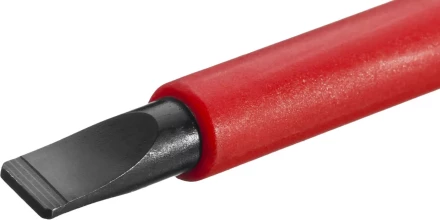 Отвертка KRAFTOOL, высоковольтная, Cr-Mo-V стержень, двухкомпонент. маслобензостойкая рукоятка, SL, 5,5х125мм 250083-5.5-125 купить в Перми