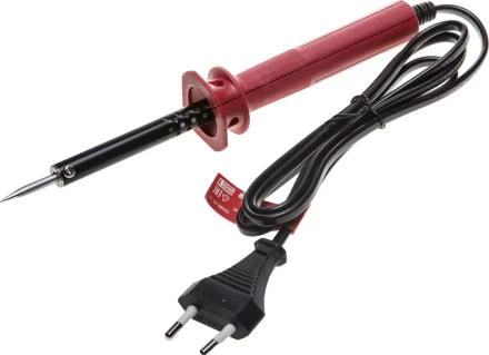 Электропаяльник ЗУБР &quot;МАСТЕР&quot; с пластмассовой рукояткой и долговечным жалом, форма конус, 25Вт 55400-25_z01 купить в Перми