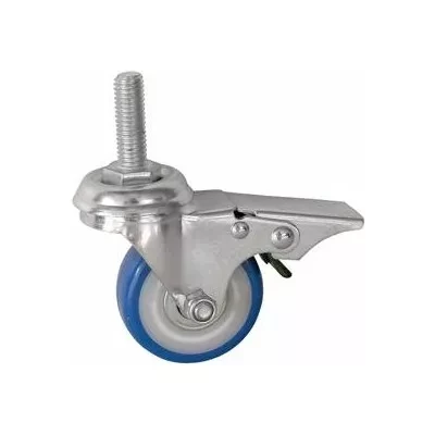 Колесо аппаратное поворотное SCtvb 92 75 мм с болтом и тормозом (синяя резина) 1027146 купить в Перми