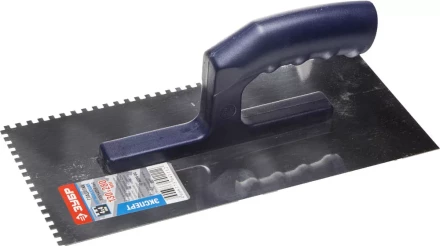 Гладилка ЗУБР нержавеющая с пластиковой ручкой, зубчатая, 4х4мм 0804-04 купить в Перми