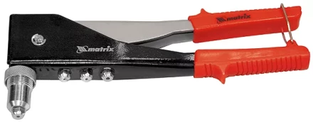 Заклепочник, 250 мм, переставной 0-90 градусов, заклепки 2,4-3,2-4,0-4,8 мм MATRIX 40527 купить в Перми